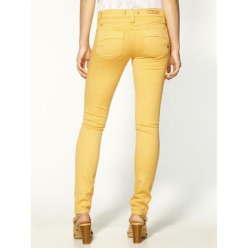 SANCTUARY Yellow DENIM The Charmer SKINNY Jeans AGAVE Slim 28 MADE IN USA
